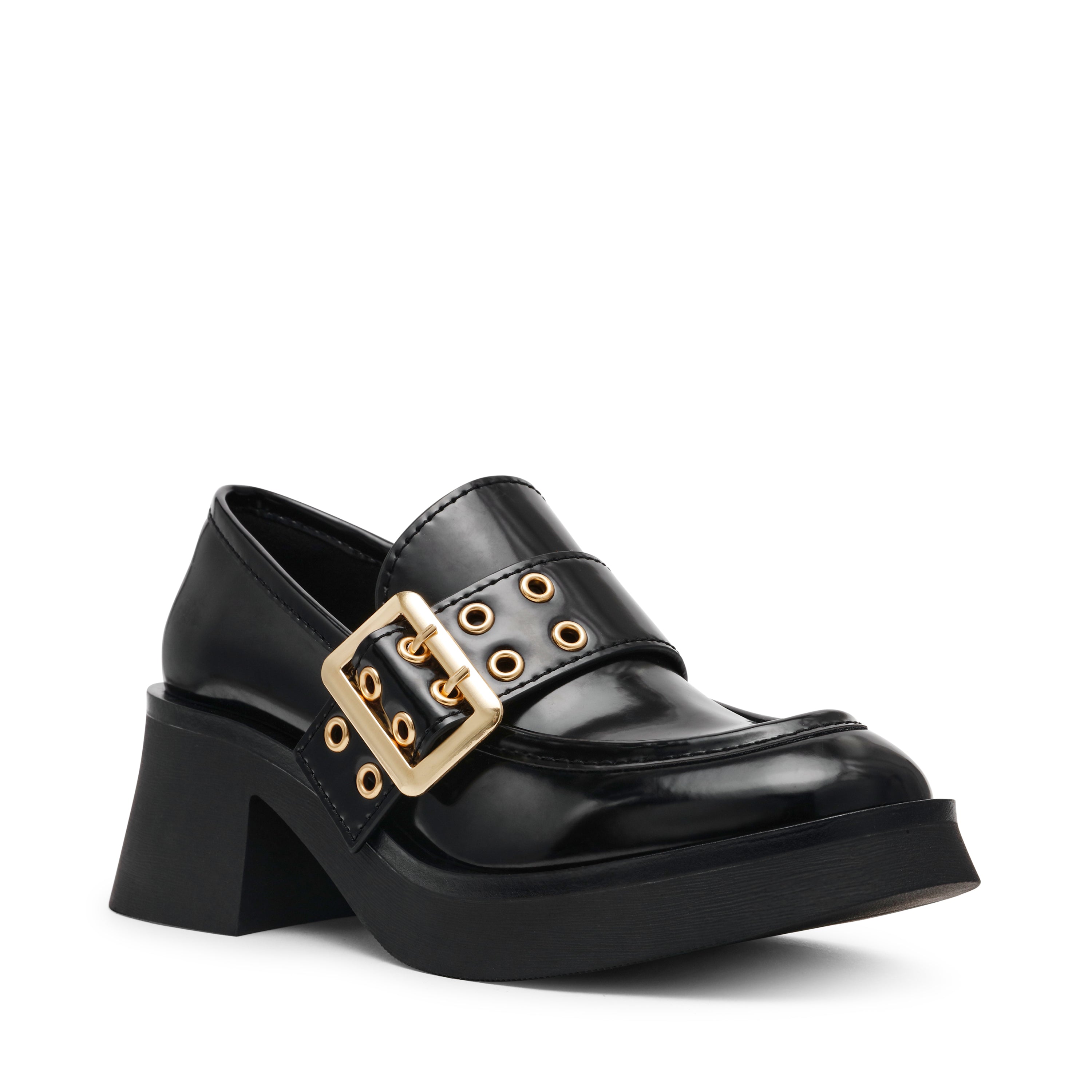 Steve Madden Bridgeton Women's Black Box Leather Shoes, featured product view