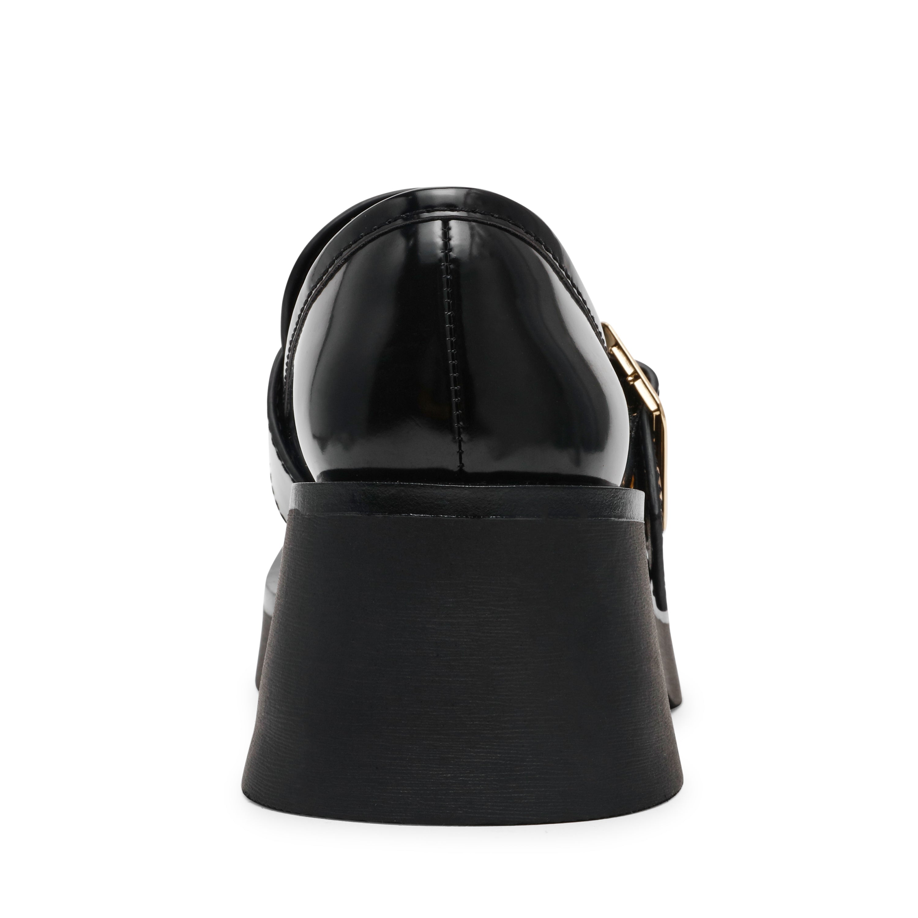 Steve Madden Bridgeton women's black box-leather shoes, sole view
