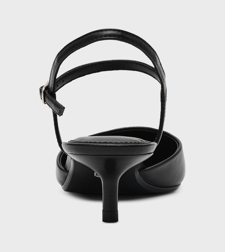 Adelaide Women's Black Leather Heels - view 3