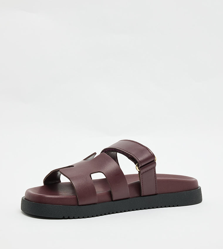 Mayven-Cn Women's Dark Cherry Lacquer Flat Sandals - view 2