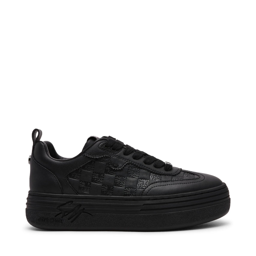 Steve Madden Catapult Women's Black Action Leather Sneakers, featured product view
