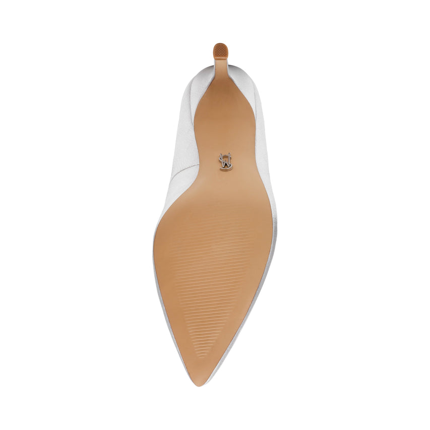 Steve Madden Secured women's silver pumps, side view