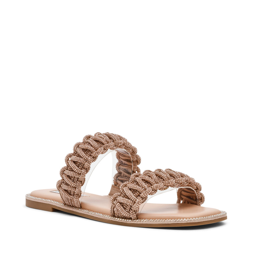 Nyssa Women's Rose Gold Flat Sandals — front view