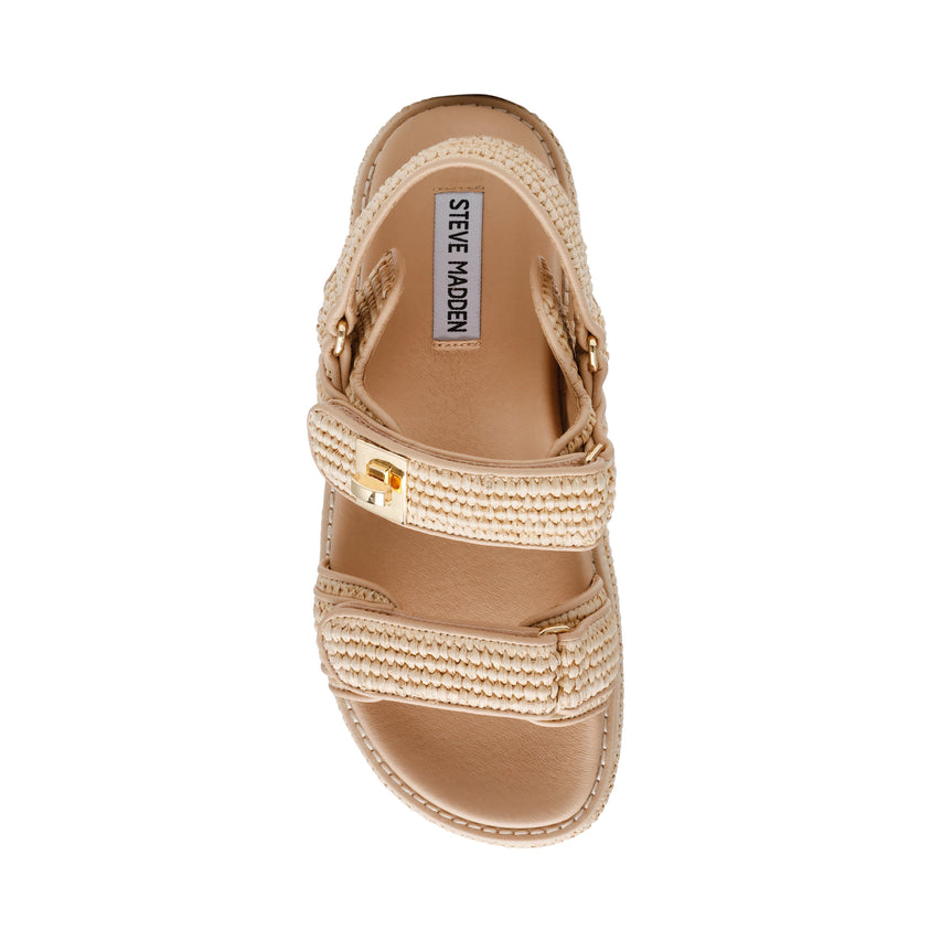 Bigmona Women's Natural Flat Sandals - view 3