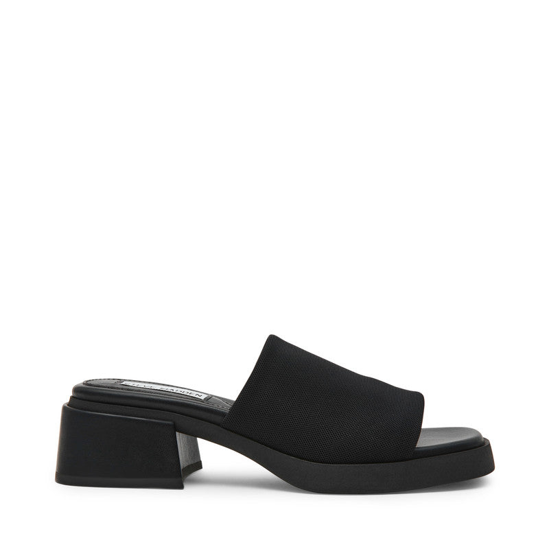 Steve Madden Slidester women's black heels, side view