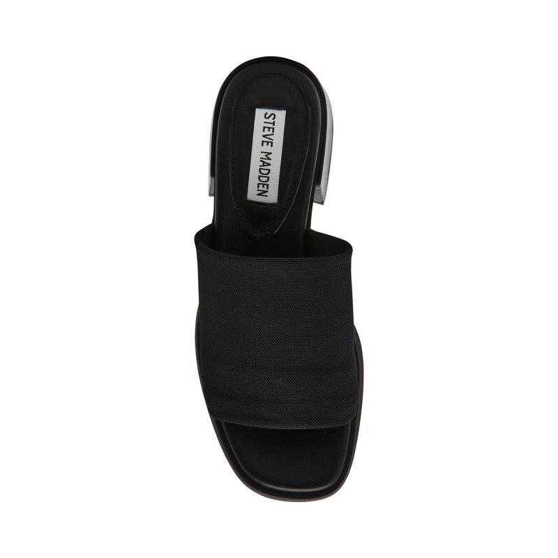 Steve Madden Slidester women's black heels, front view