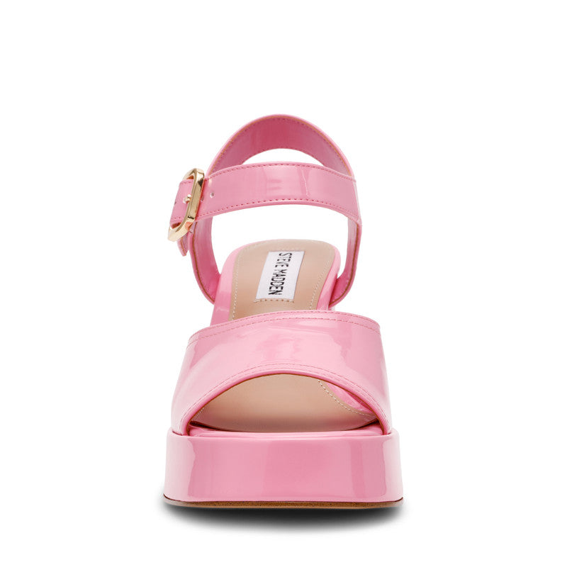 Steve Madden Soho women's blush rose patent heels, sole view