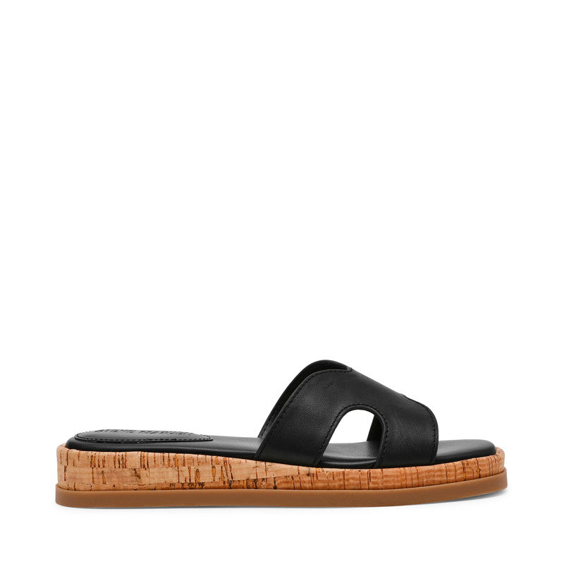 Steve Madden Benchmark Black Women's Flat Sandals with leather material - view 2
