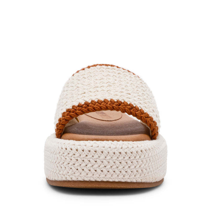 Steve Madden Beachy-W women's tan flat sandals, front view