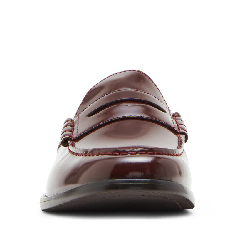 Steve Madden Abbott men's burgundy leather loafers, front view