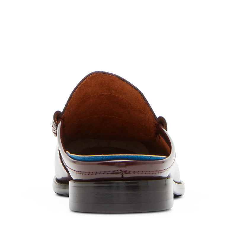 Steve Madden Abbott men's burgundy leather loafers, angled view