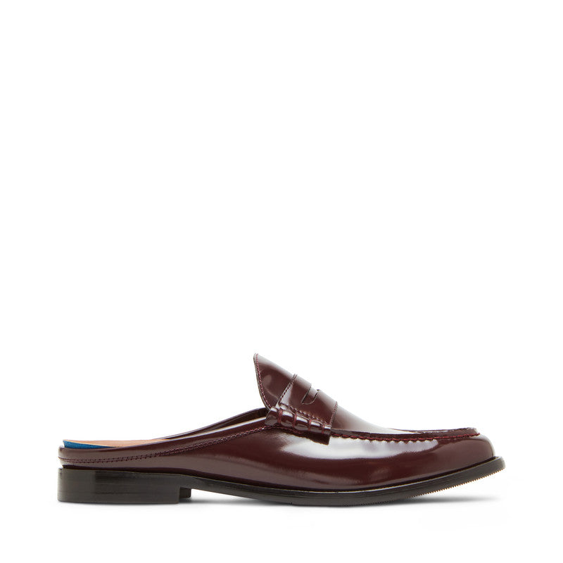 Steve Madden Abbott men's burgundy leather loafers, side view