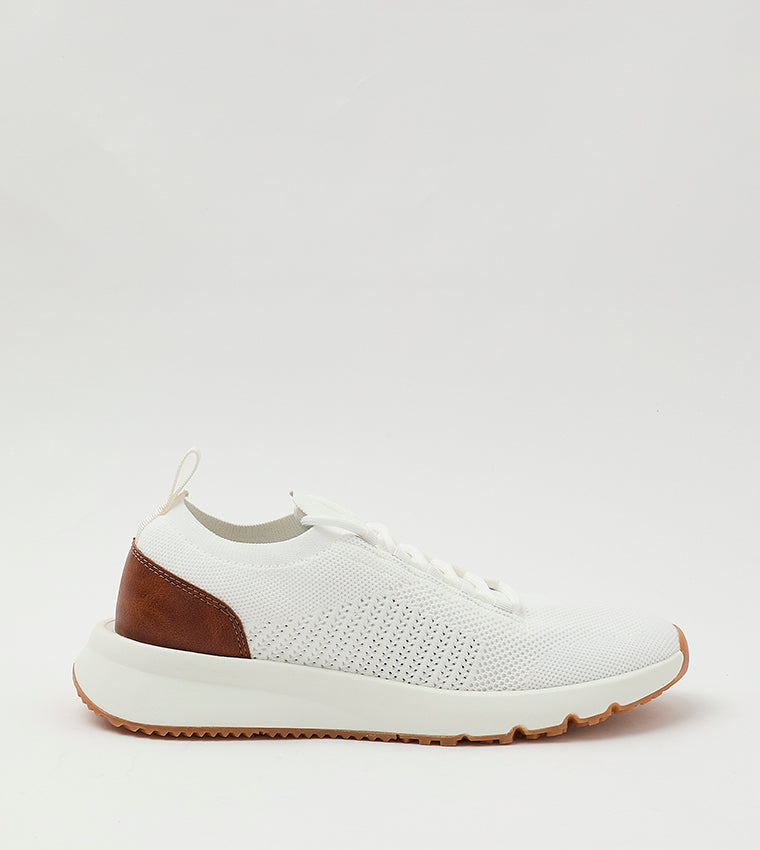 Mnulline Men's White Canvas Lace-Up Shoes