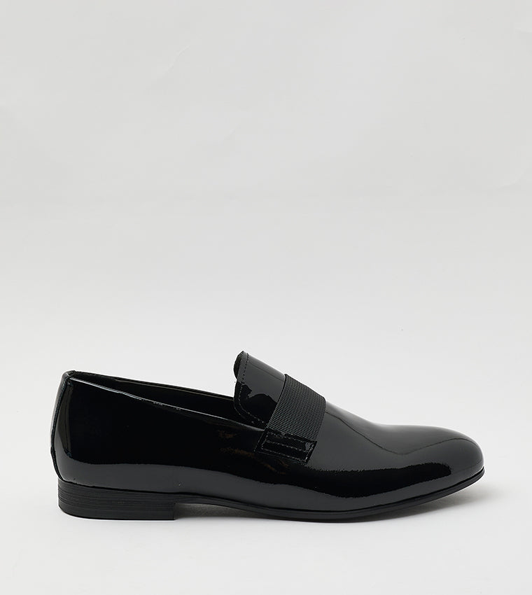 Braxel Men's Black Patent Leather Lace-Up Shoes