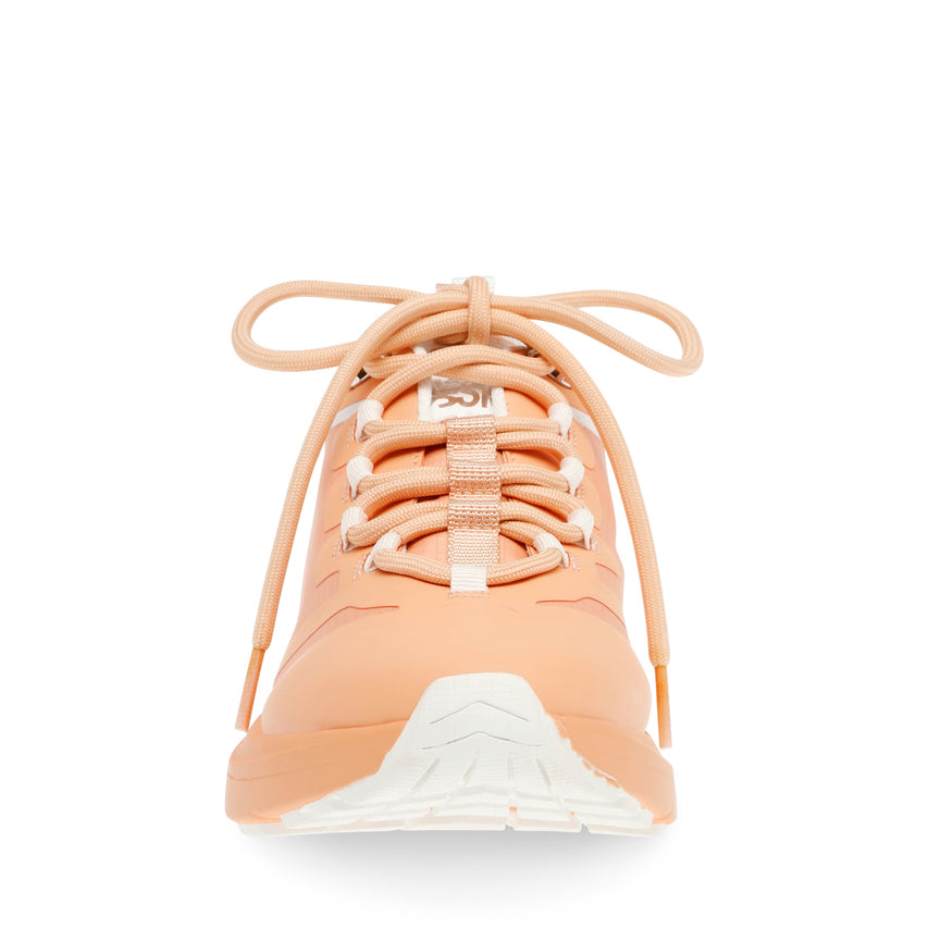 Steve Madden Airball women's peach platform sneakers, angled view