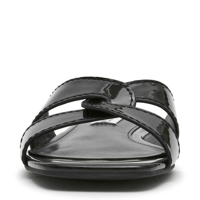 Steve Madden Alley. Ave Women's Black Flat Sandals - front view