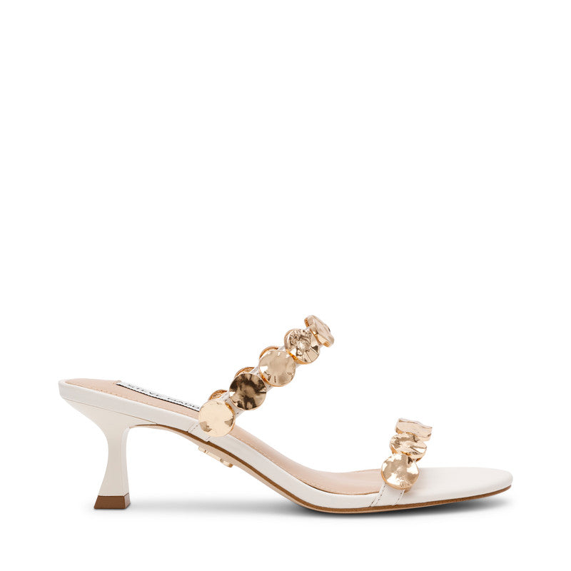Steve Madden Annika women's bone leather heeled sandals, back view