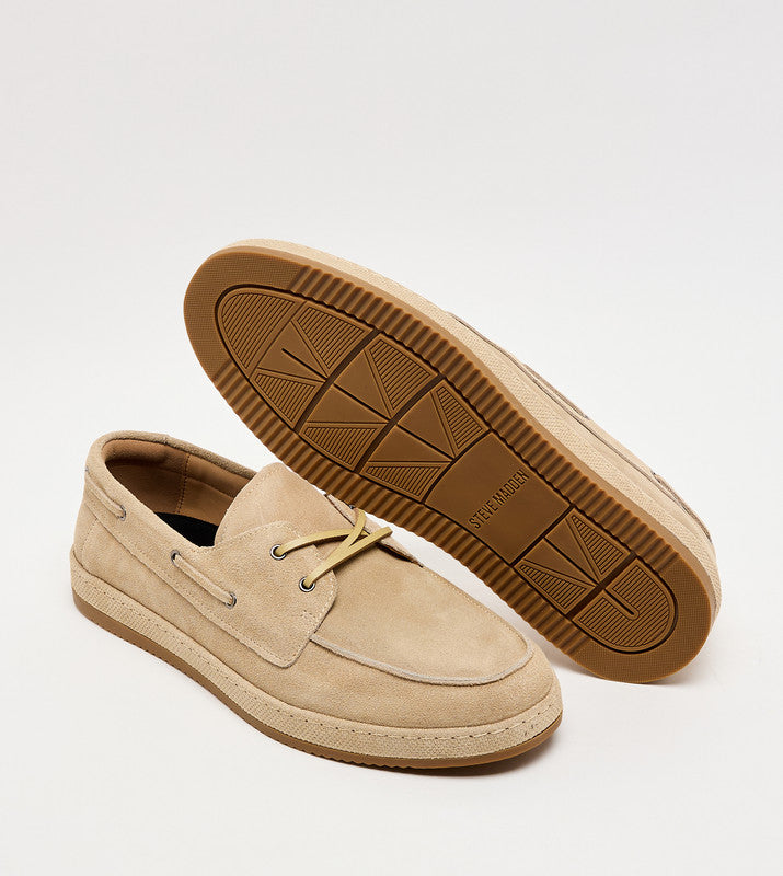 Steve Madden Argylee men's tan lace-up casual shoes, back view