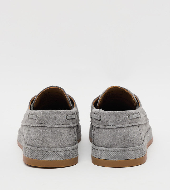 Steve Madden Argylee men's grey lace-up casual sneakers, back view