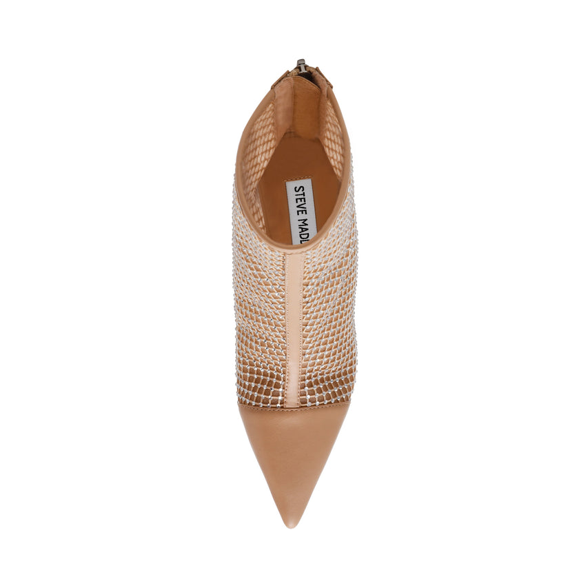Steve Madden Arlette women's tan heeled boots, front view