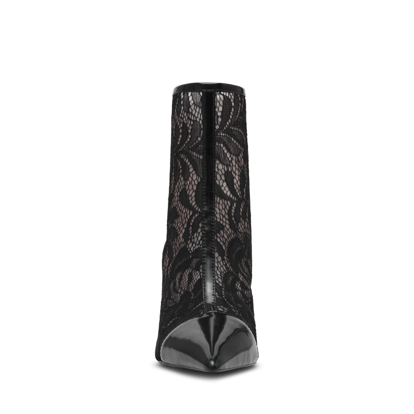 Steve Madden Arlette-L women's black heeled boots, back view