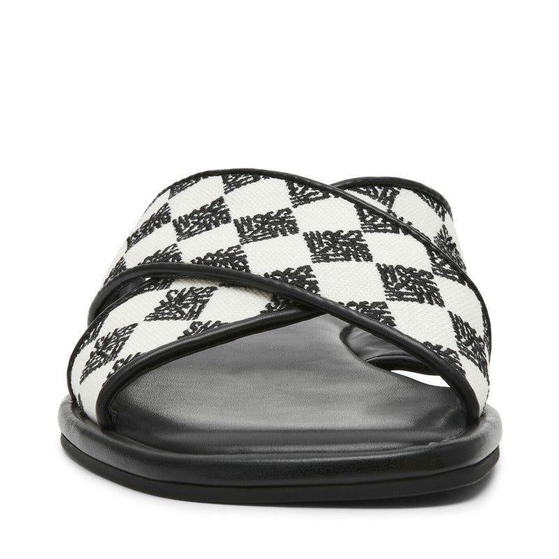 Steve Madden Arrows Women's Black Flat Sandals - front view