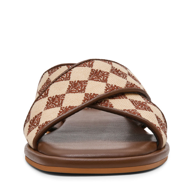 Steve Madden Arrows Women's Brown Flat Sandals - front view