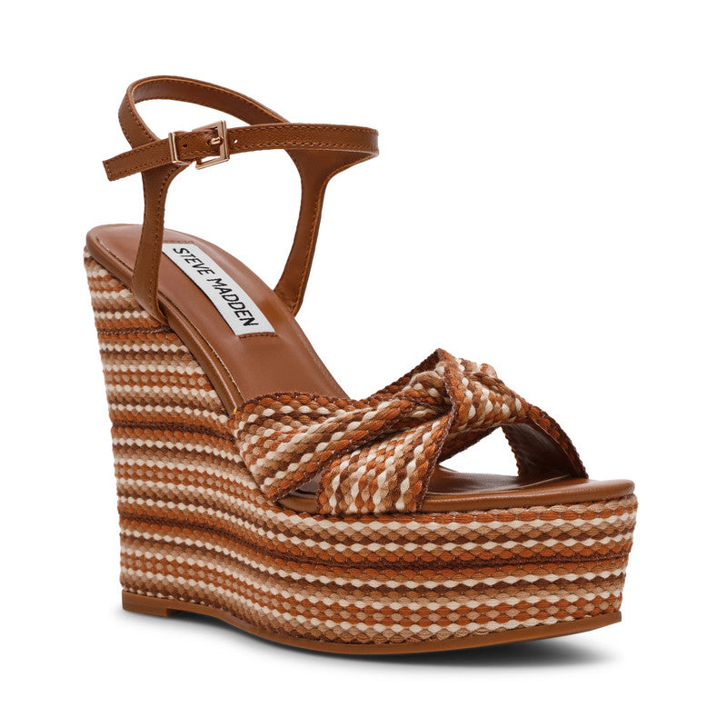 Steve Madden Aztec women's cognac multicolour wedge sandals, product view 1