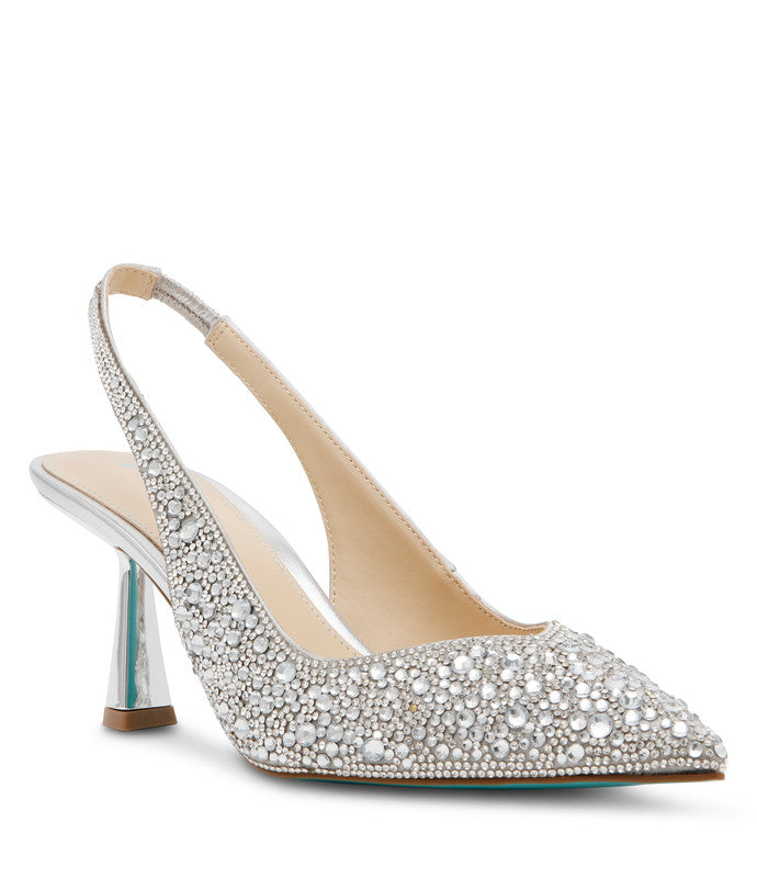 Sb-clark Women's Silver Heeled Sandals 751-SILVER — side view