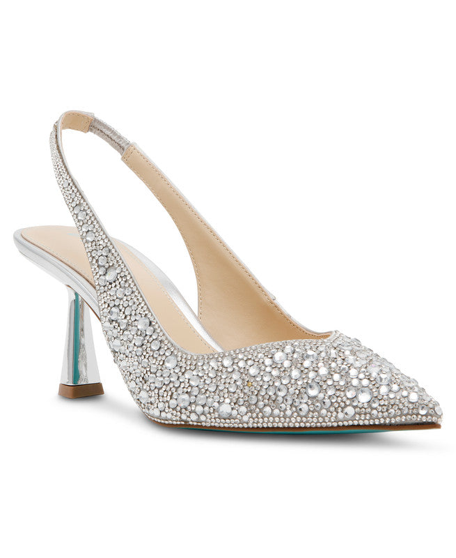 Sb-clark Women's Silver Heeled Sandals 751-SILVER — front view