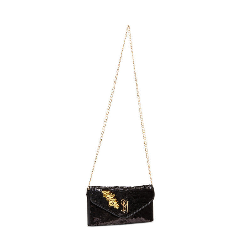 Steve Madden Bglamy Women's Black & Gunmetal Shoulder Bag - front view