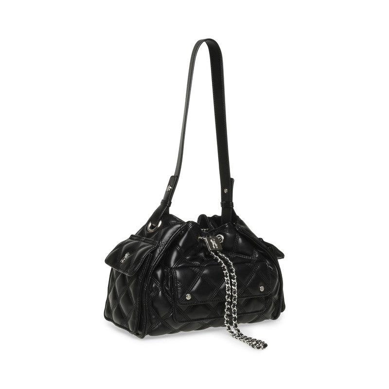 Steve Madden Bmicki Women's Black & Nickel Hobo Bag - three-quarter view