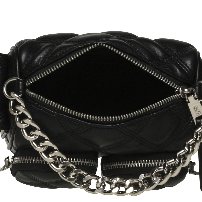 Steve Madden Bminny Women's Black & Nickel Mini Bag - open interior view