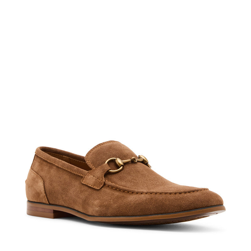 Steve Madden Braave Men's Tobacco Loafers - front three-quarter view