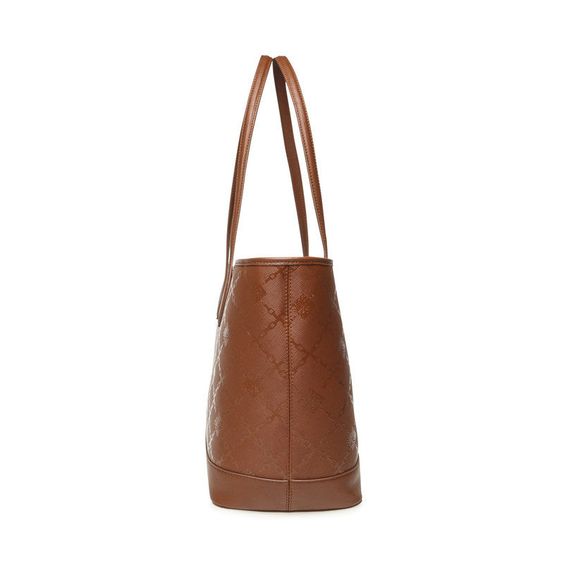 Steve Madden Btenure Women's Cognac Tote Bag - side profile - view 5