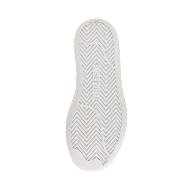 Steve Madden Catapult women's white action-leather sneakers, sole view