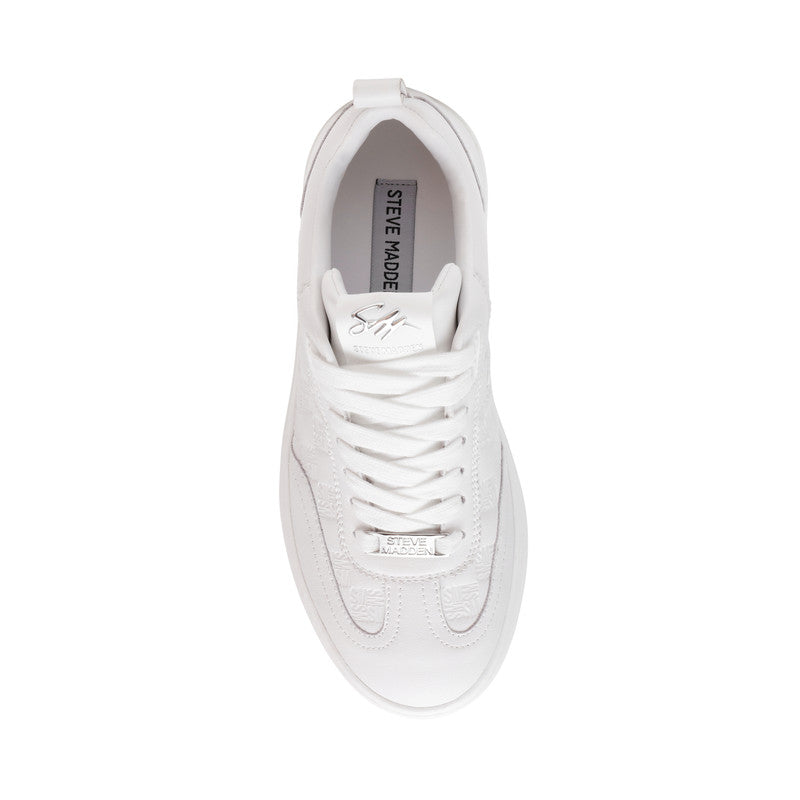 Steve Madden Catapult Women's White Action Leather Sneakers with low top profile - view 3