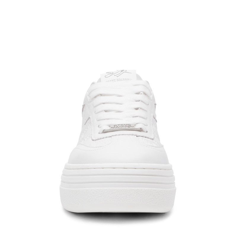 Steve Madden Catapult Women's White Action Leather Sneakers with lace-up closure - view 4