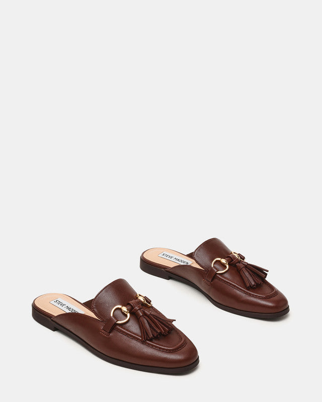 Steve Madden Cayler Women's Brown Leather Mules - opposite side profile - view 4
