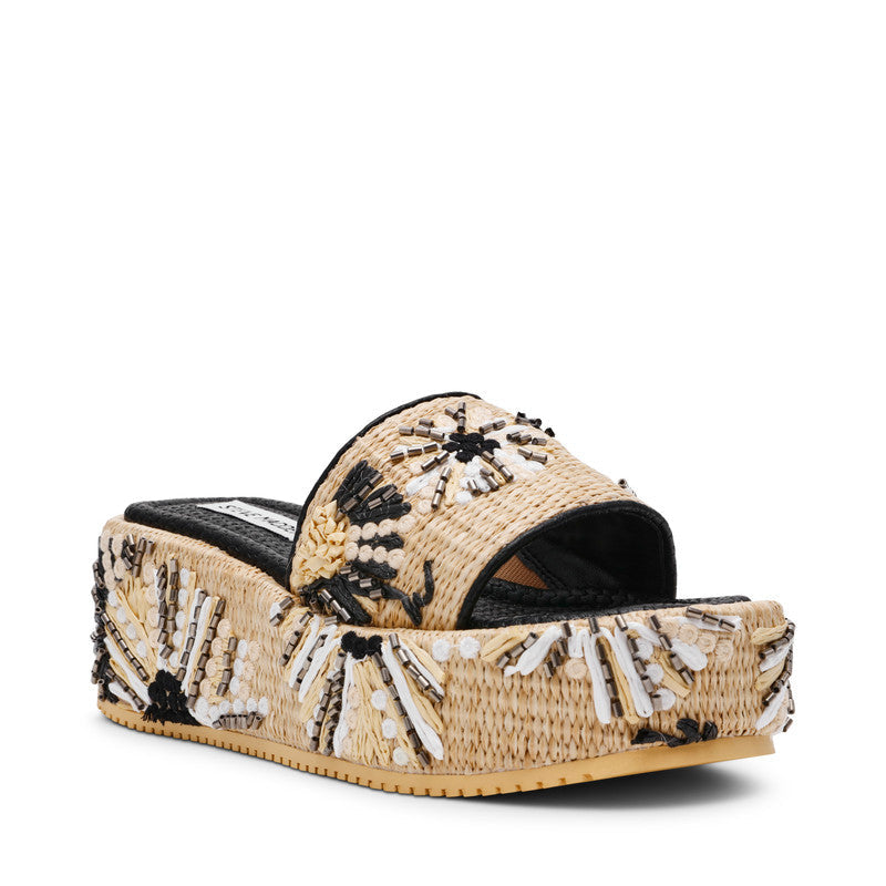 Steve Madden Decor-Emb Black Women's Wedge Sandals, featured product view