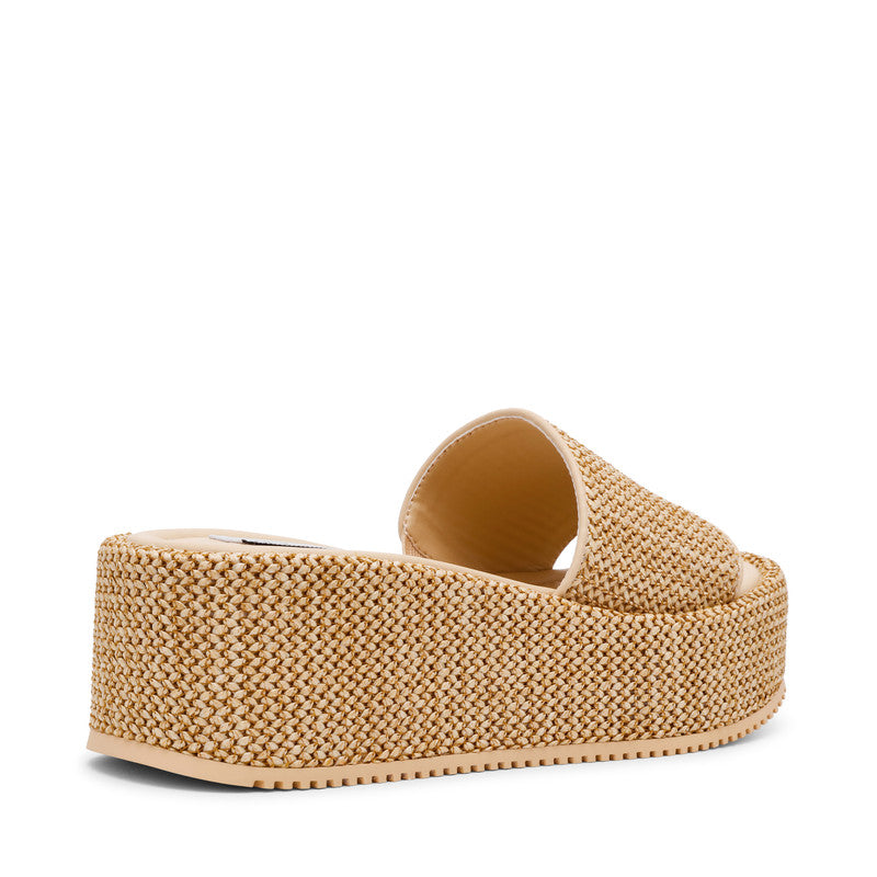 Steve Madden Decor Light Brown Women's Wedge Sandals with raffia material - view 2