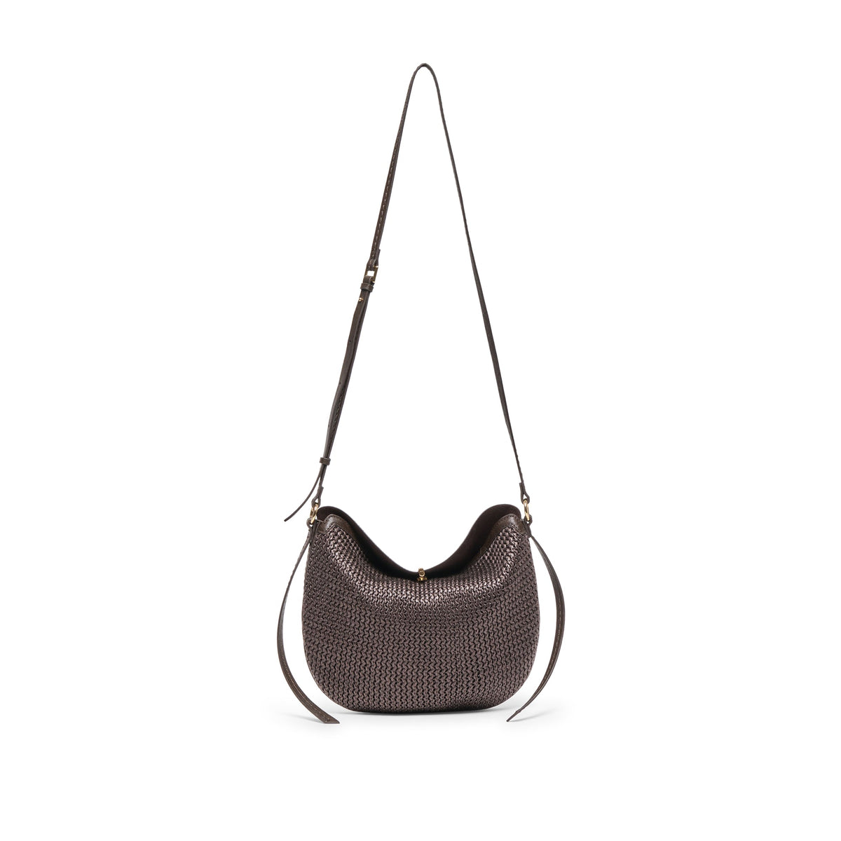 Dolce Vita Bennett-R women's brown raffia hobo bag, interior view