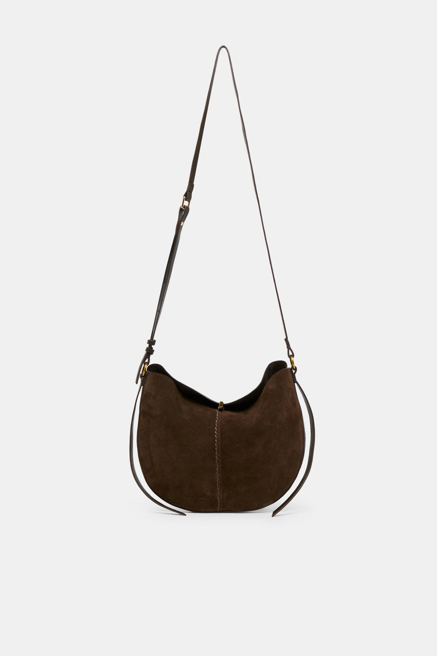 Dolce Vita Bennett women's brown suede hobo bag, back view