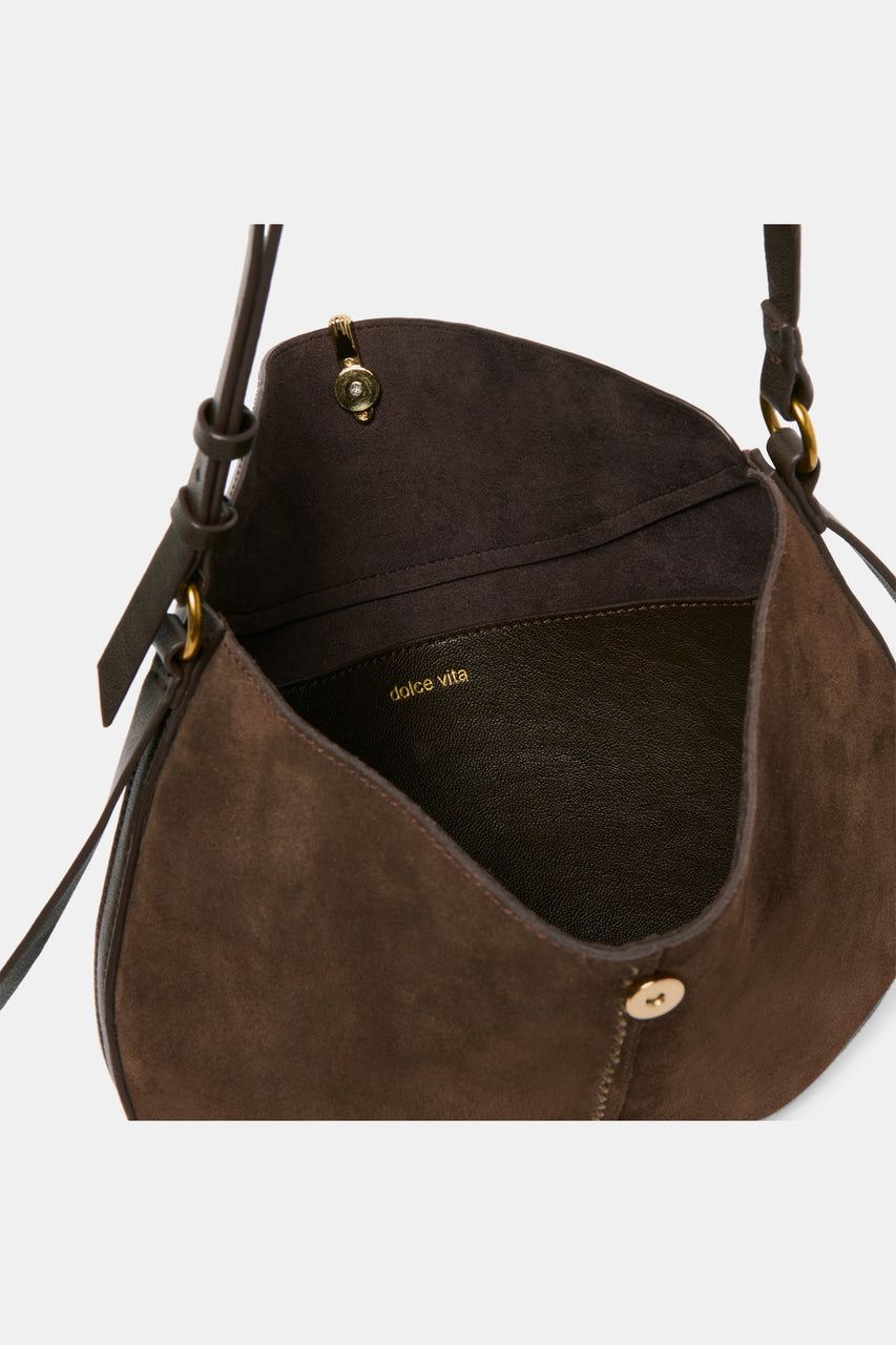 Dolce Vita Bennett women's brown suede hobo bag, interior view