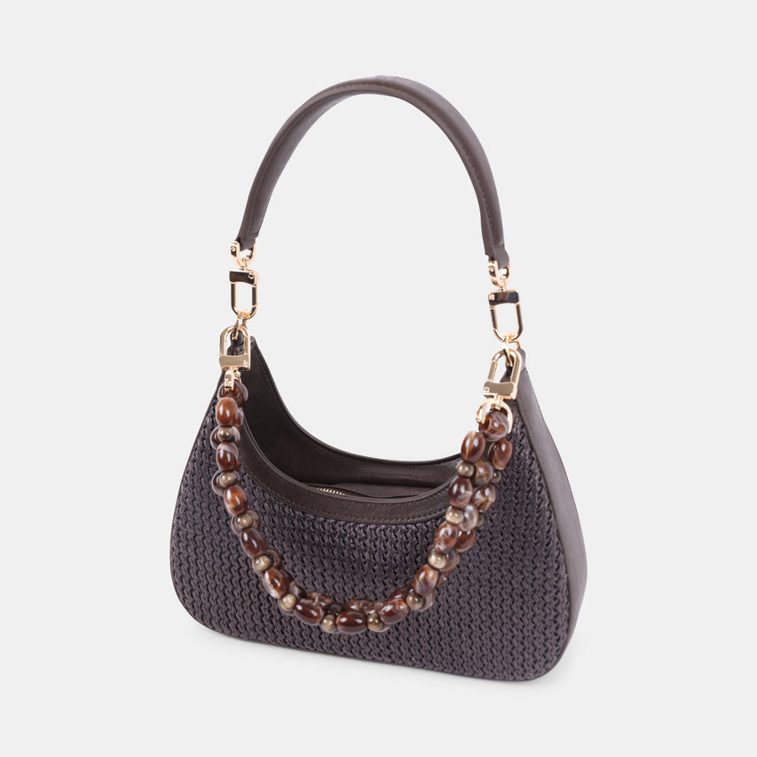 Dolce Vita Solen-R women's chocolate brown shoulder bag, detail view