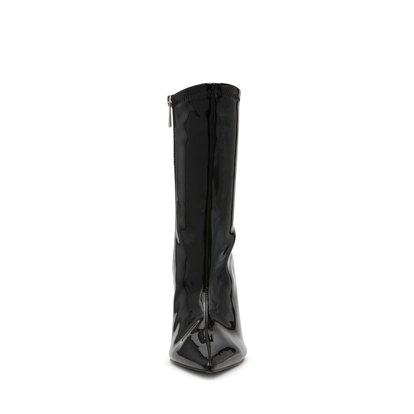 Steve Madden Easy women's black heeled boots, angled view