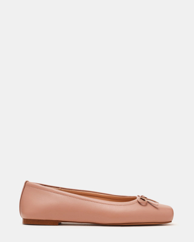 Steve Madden Eleve Women's Blush Leather Ballet Flats - front three-quarter view