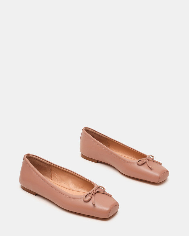 Steve Madden Eleve Women's Blush Leather Ballet Flats - front view