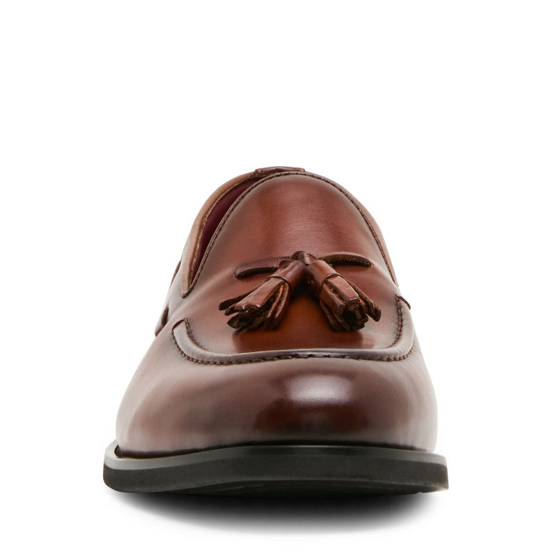 Steve Madden Elgin Men's Tan Leather Loafers - front view