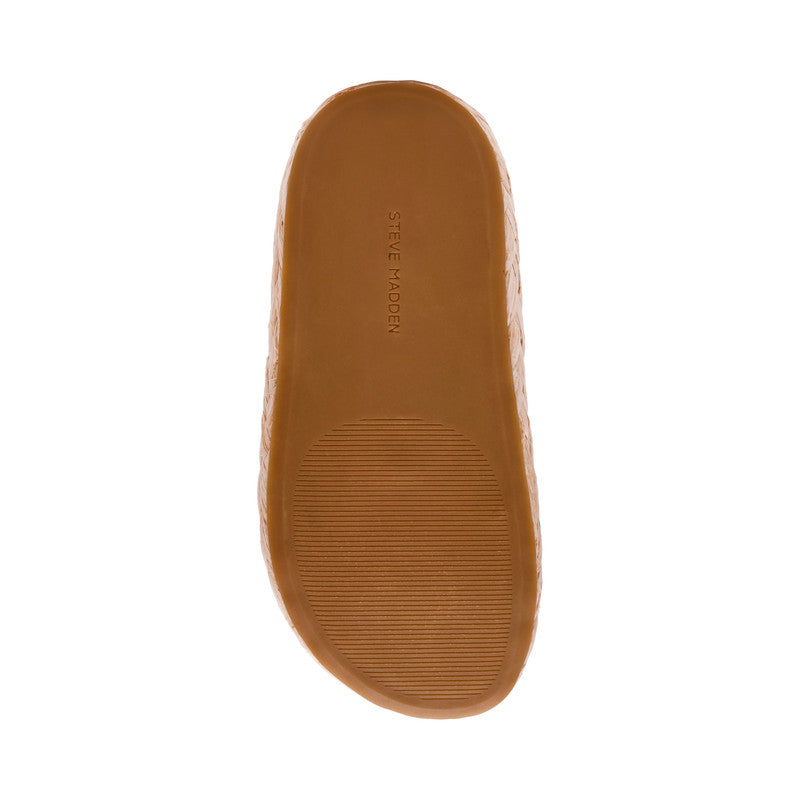 Steve Madden Gallie women's rose-gold flat sandals, front view